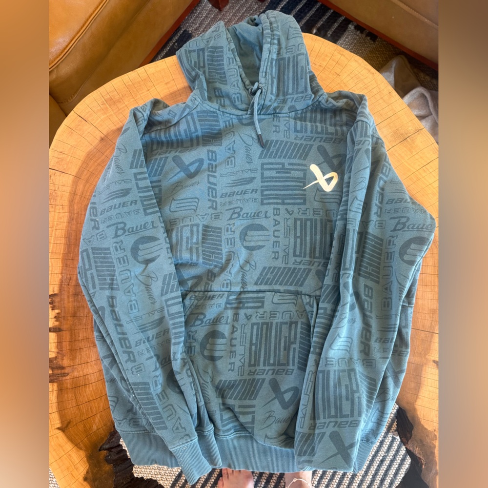 Bauer hockey Teal Logo-Print hooded sweatshirt